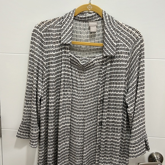 Chico’s Travelers Two Piece Set Topper Jacket & Pants Sz 1 8/10 - Picture 4 of 12